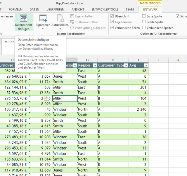 Tipp Excel Tabelle Datenschnitt 1